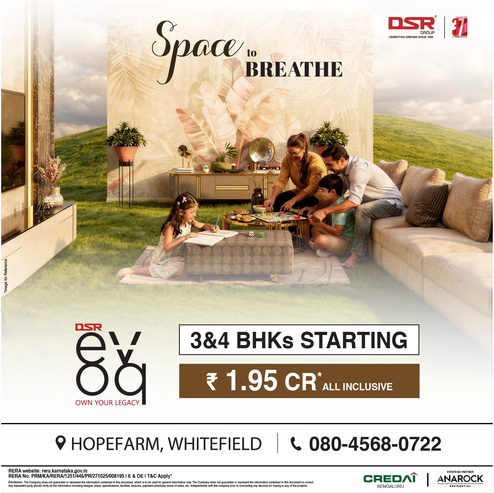 DSR Evoq Whitefield Luxury Homes Mobile Banner – Premium Residential Community